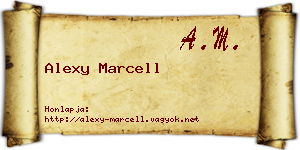 Alexy Marcell névjegykártya
